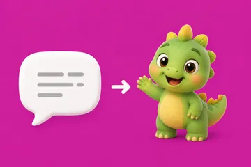 Describe it: a few typed words turn into a character.